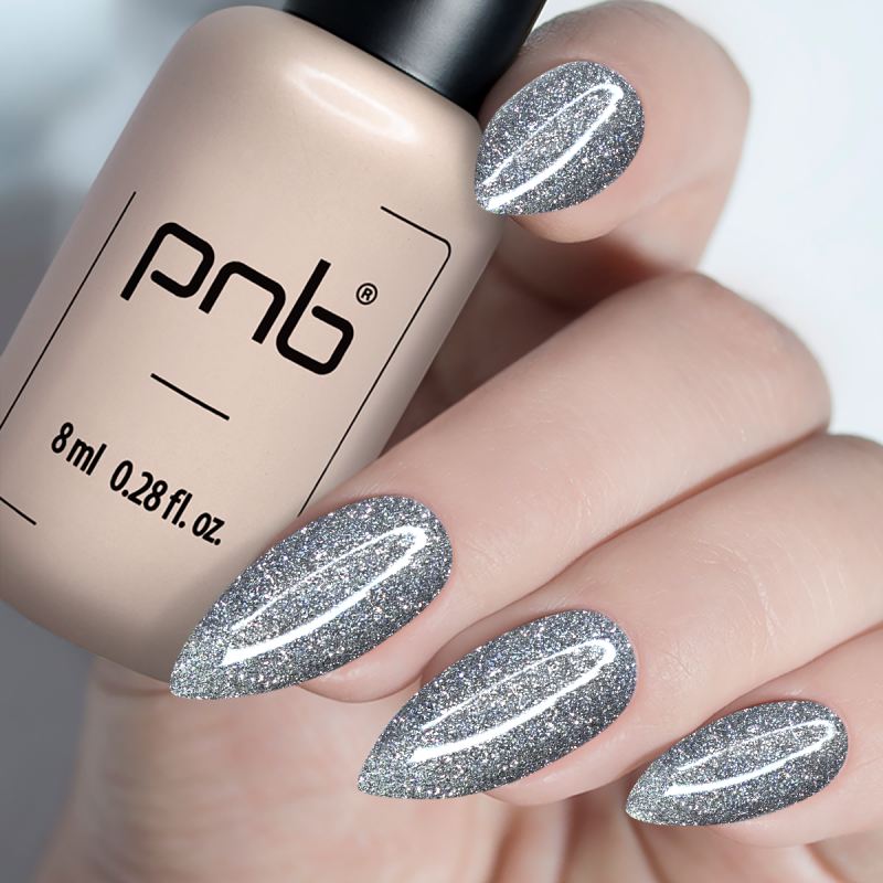 Гель лак PNB Shock Effect, Silver 01