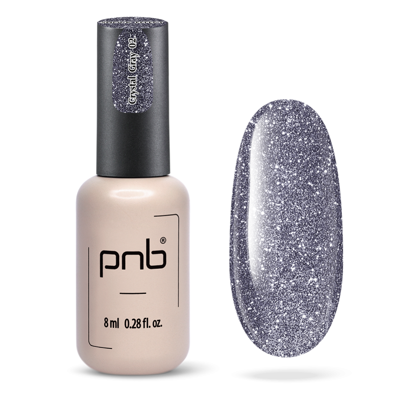 Гель лак PNB Shock Effect, Crystal gray 02