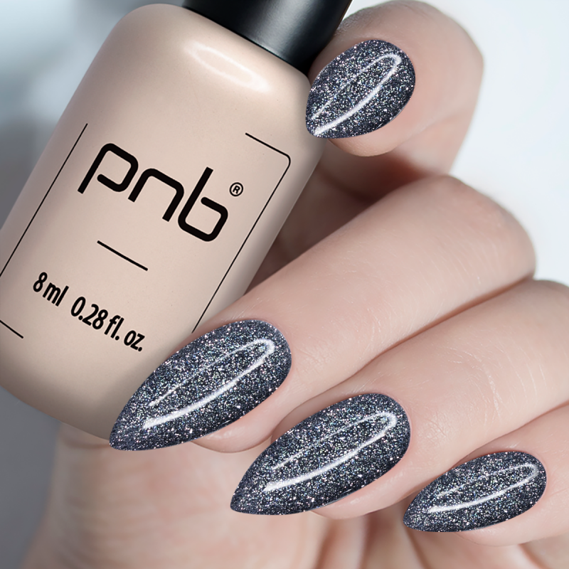 Гель лак PNB Shock Effect, Crystal gray 02