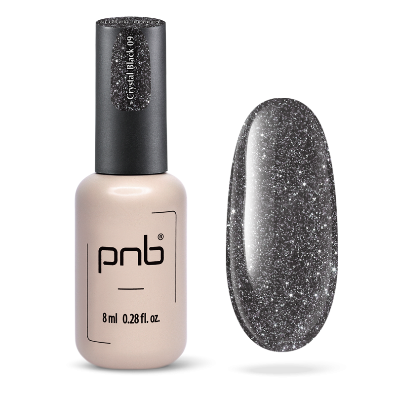 Гель-лак PNB Shock Effect, Crystal black 09