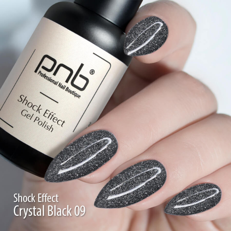 Гель лак PNB Shock Effect, Crystal black 09