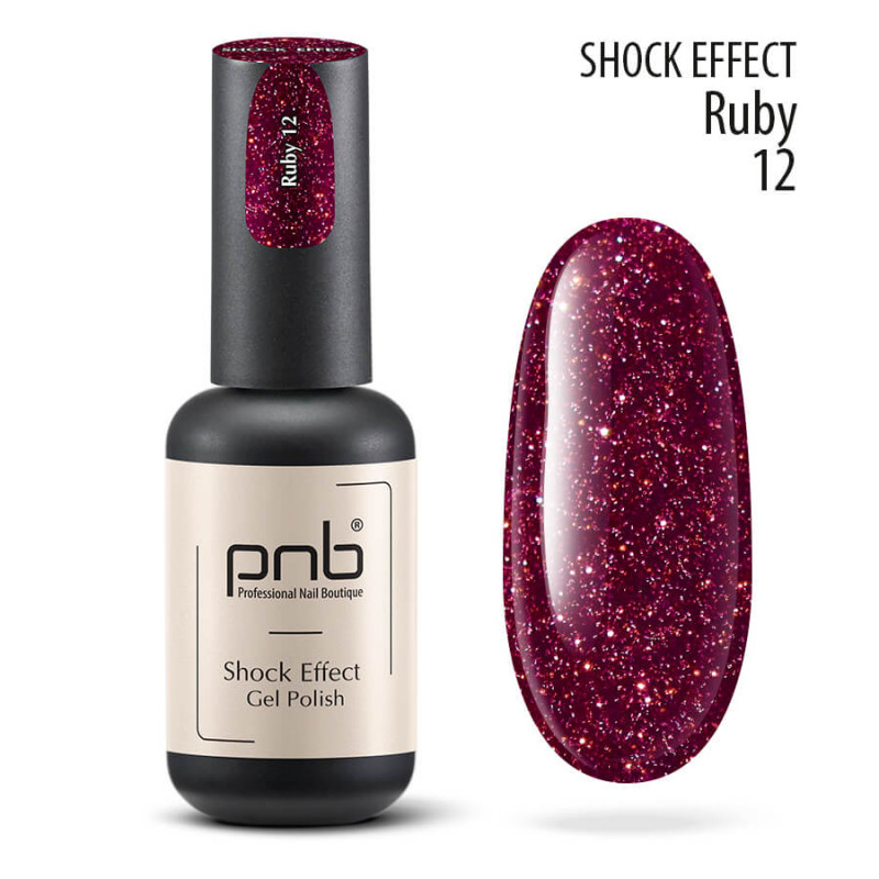 Гель лак PNB Shock Effect, Ruby 12
