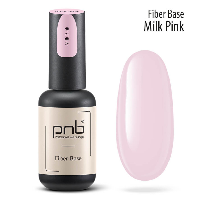 База з нейлоновими волокнами Fiber Base PNB, молочно рожева, 8 мл