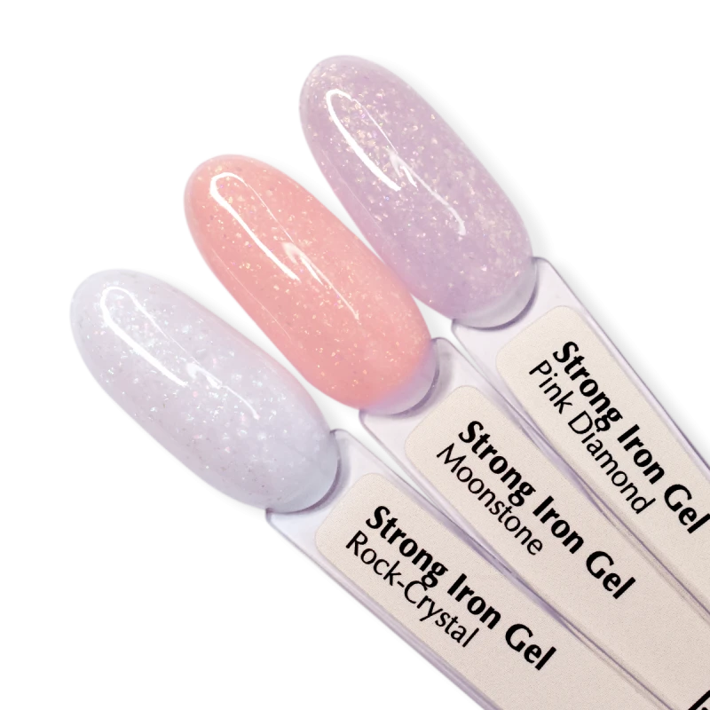 Палітра на тіпсах гель Strong Gel Crystal, з поталлю (3 кольори)