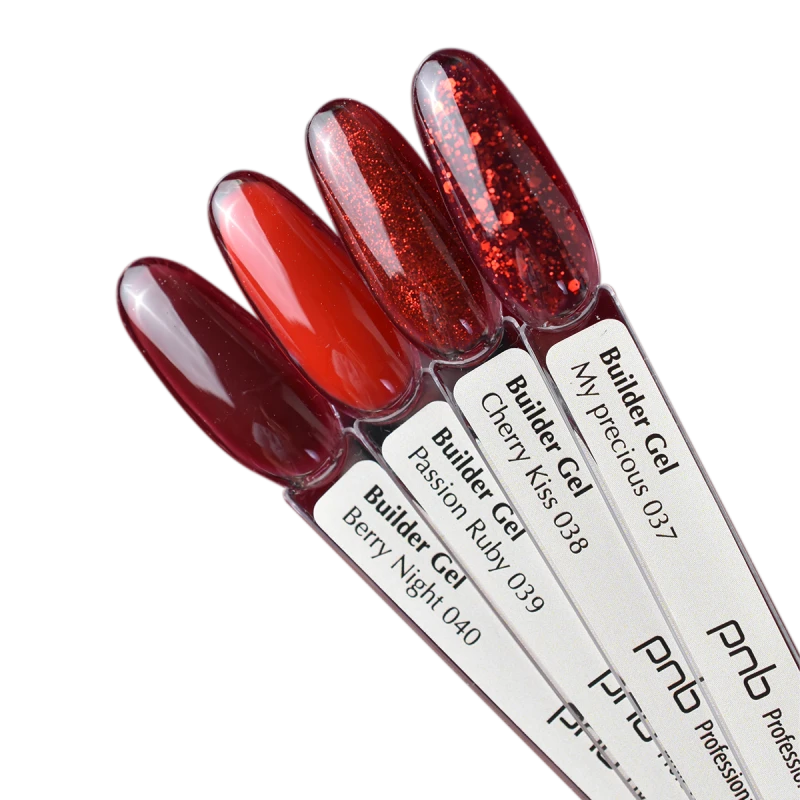 Моделюючий гель Builder Gel червоний PNB 039 Passion Ruby (15 мл)