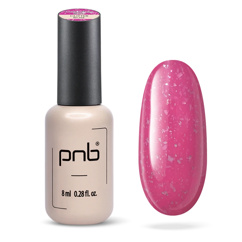 Камуфлирующая база PNB, Glitter Rose, 8 мл