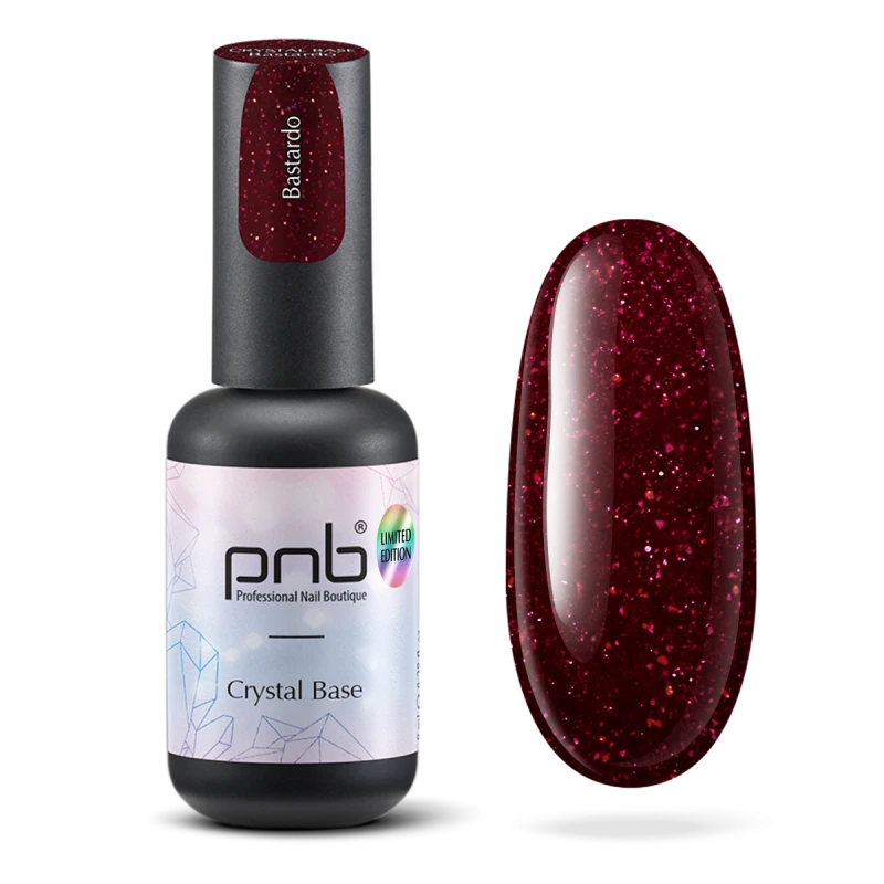 Світловідбиваюча база Crystal Base PNB, Bastardo, червоний, 8 мл