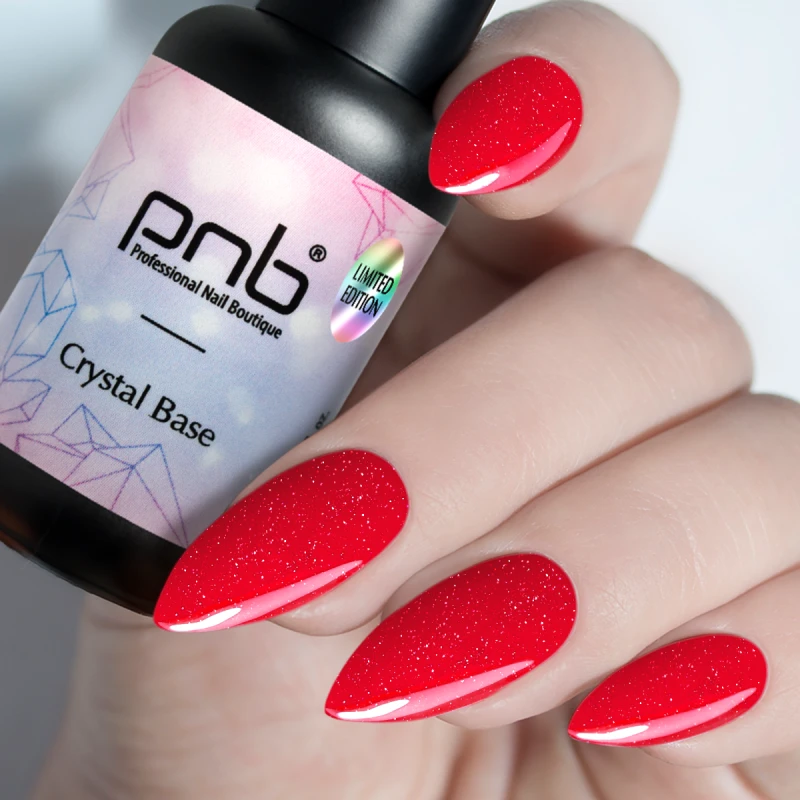 Світловідбиваюча база Crystal Base PNB, Merlot, червоний, 8 мл