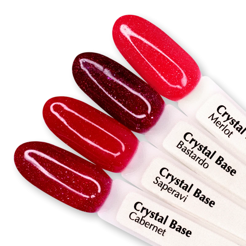 Світловідбиваюча база Crystal Base PNB, Merlot, червоний, 8 мл