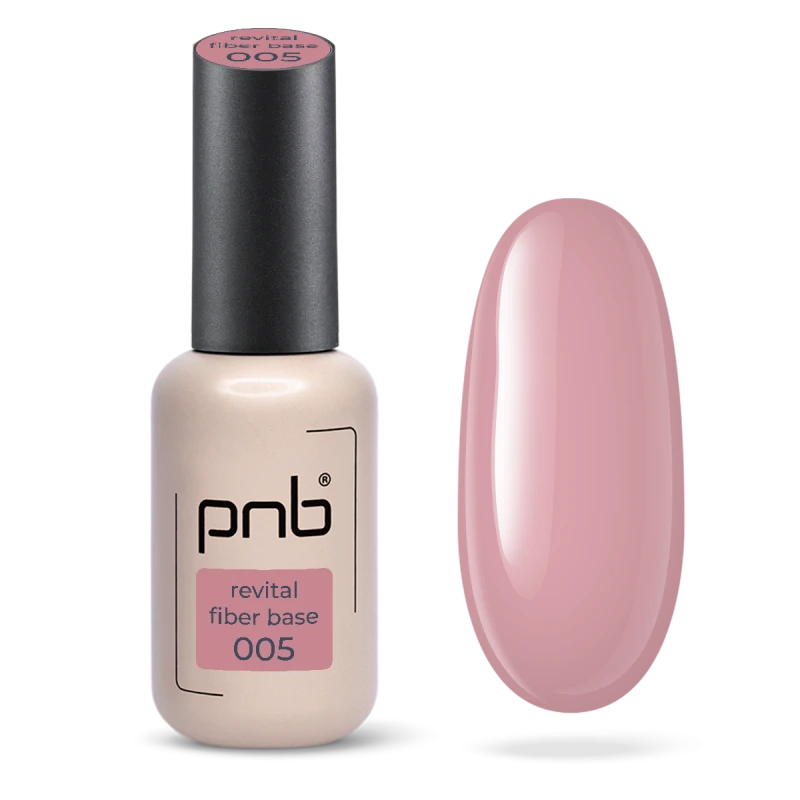 Восстанавливающая база с нейлоновыми волокнами Revital Fiber Base PNB, Porcelain Pink, HEMA FREE, 8 мл