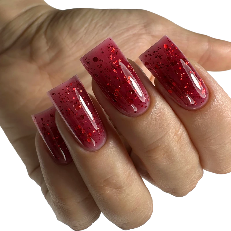 Моделюючий гель Builder Gel червоний PNB 037 My precious (15 мл)