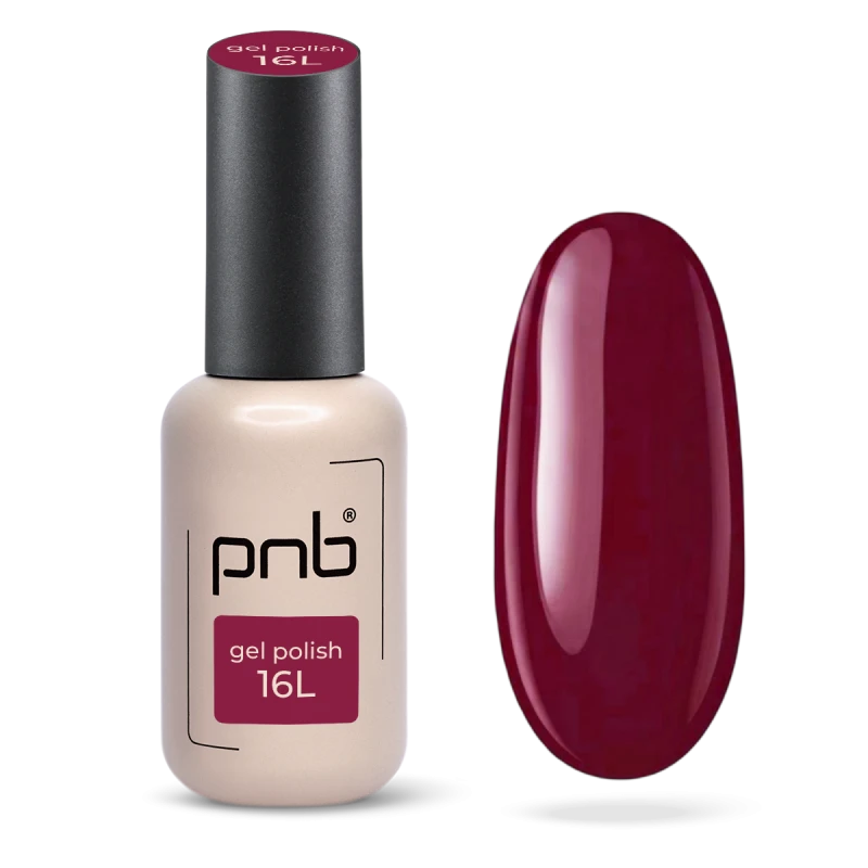 Гель-лак бордовий PNB Dark Symphony №16L, емаль (8 мл)