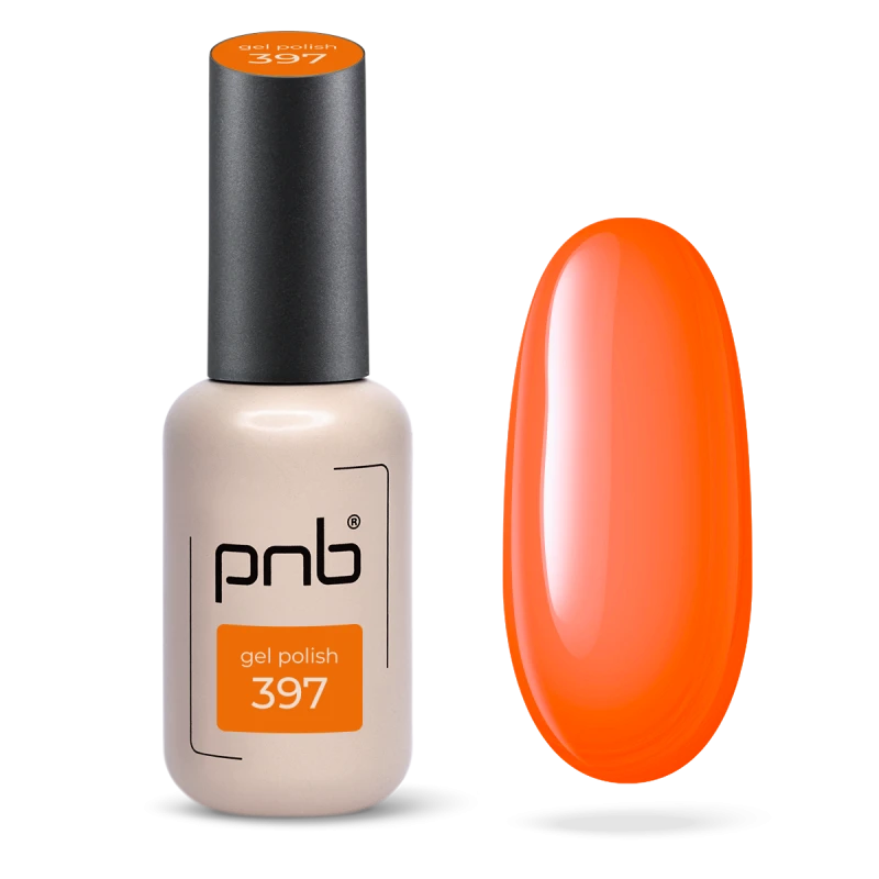 Гель-лак помаранчевий PNB Sunset Beach №397, емаль (8 мл)