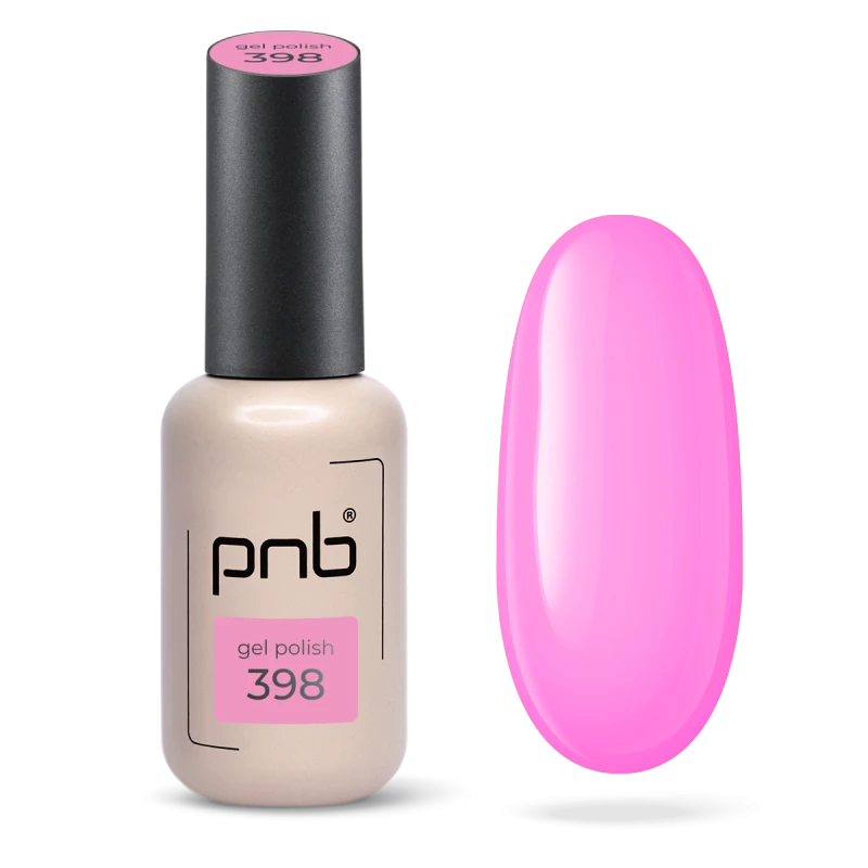 Гель-лак розовый PNB Flamingo Bay №398, эмаль (8 мл)
