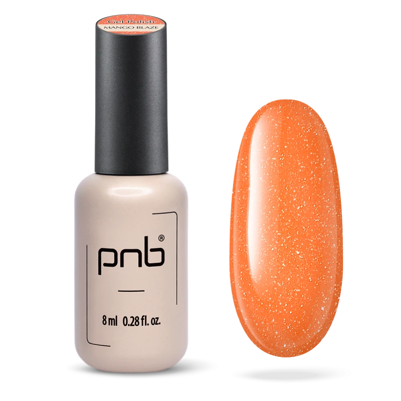 Гель лак PNB Juicy Spark, Mango Blaze, 8 мл