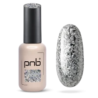 Гель-лак серебряный PNB №185, с шиммером (8 мл)