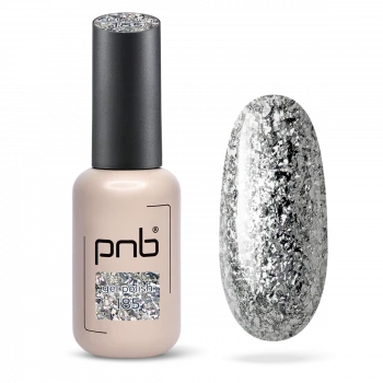 Гель-лак серебряный PNB №185, с шиммером (8 мл)