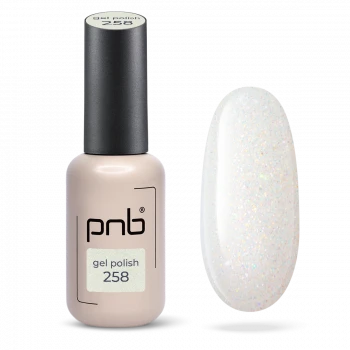 Гель-лак серебряный PNB №258, с шиммером (8 мл)