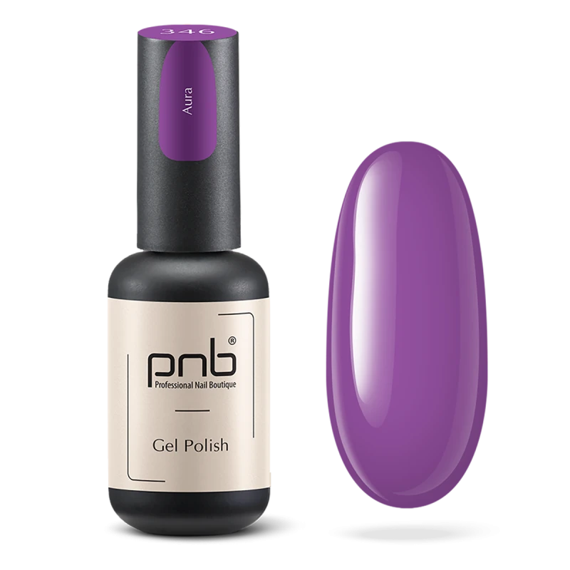 Гель-лак фіолетовий PNB №346, емаль (8 мл), чорний флакон