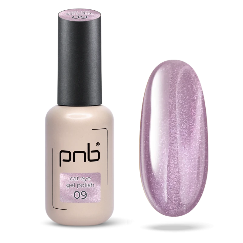 Гель-лак кошачий глаз розовый PNB Glamour Cat Pearl Chiffon №09 (8 мл)