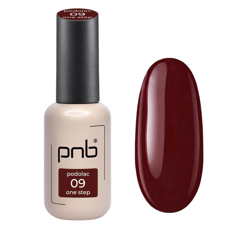 Однофазный гель-лак бордовый PNB Midnight №09, эмаль (8 мл)