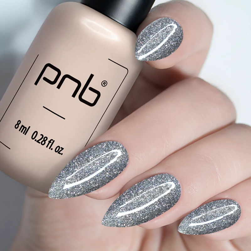 Гель лак PNB Shock Effect, Silver 01