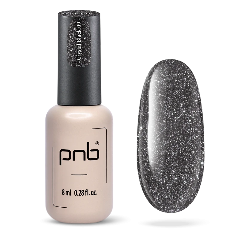 Гель-лак PNB Shock Effect, Crystal black 09