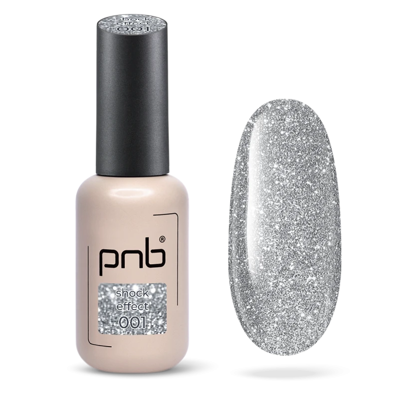 Гель лак PNB Shock Effect, Silver 01