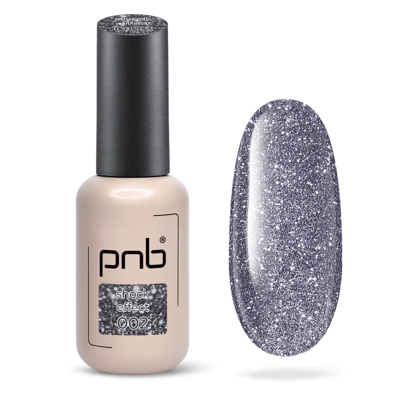 Гель лак PNB Shock Effect, Crystal gray 02