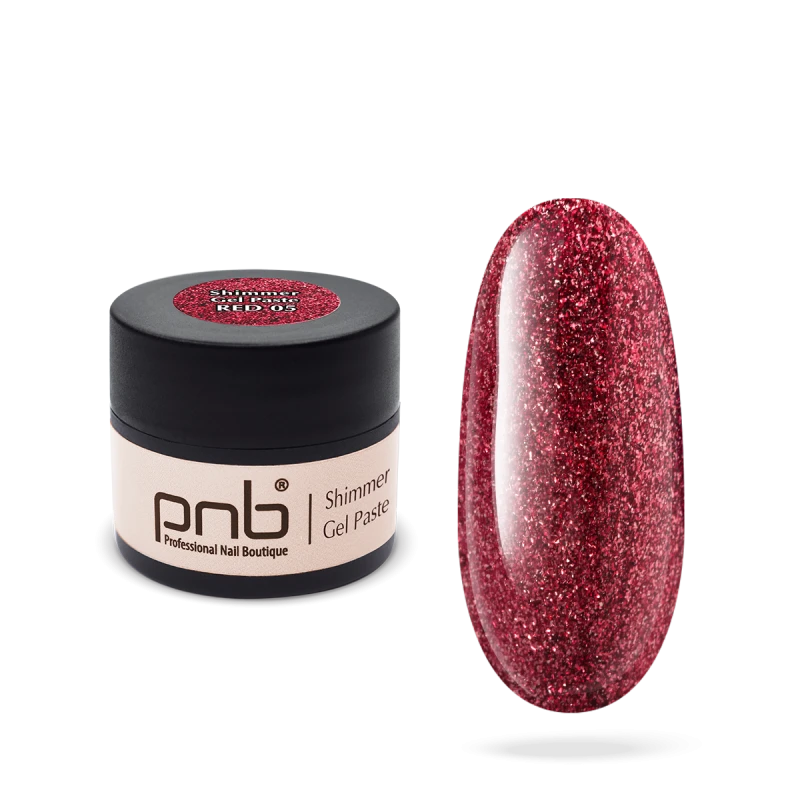 Shimmer Gel Paste / Гель паста з шиммером PNB 05 червона