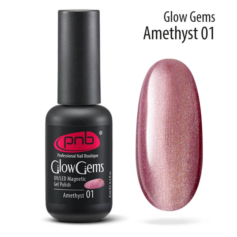 Магнітний гель лак PNB Glow Gems 01 Amethyst