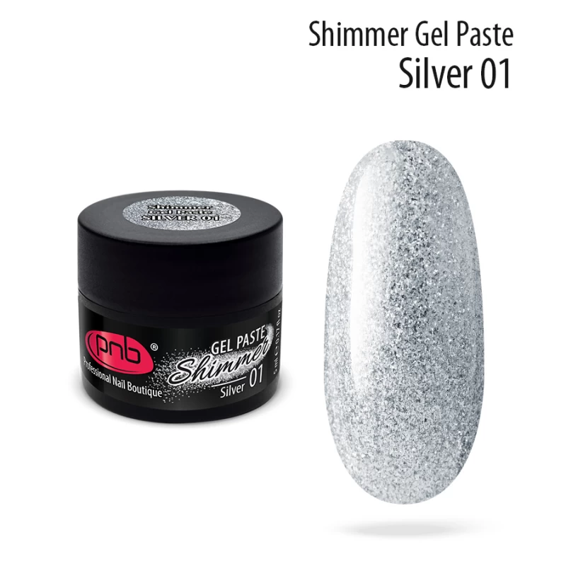Shimmer Gel Paste / Гель паста з шиммером PNB 01 срібло