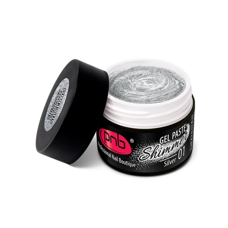 Shimmer Gel Paste / Гель паста з шиммером PNB 01 срібло
