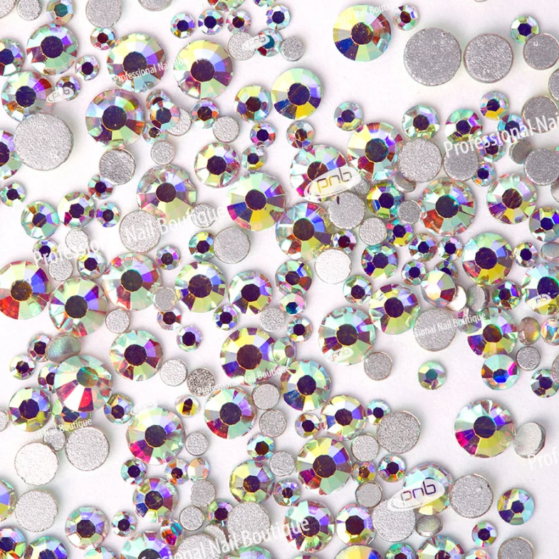 Стрази PNB АВ північне сяйво, мікс розмірів, скло