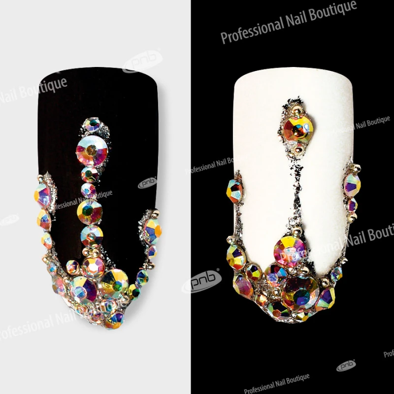 Стрази PNB АВ північне сяйво, мікс розмірів, скло