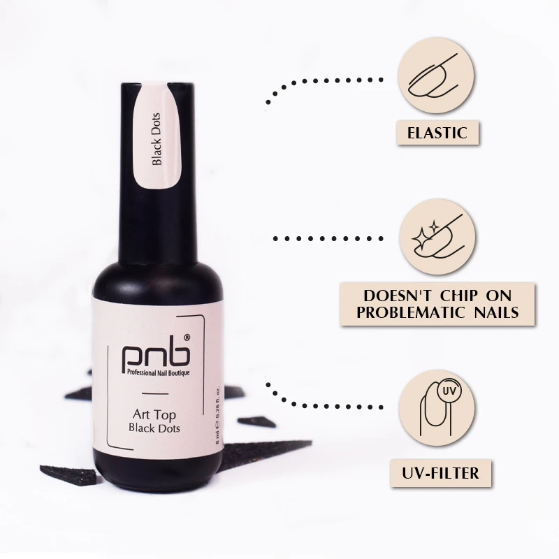 Art Top PNB, Black Dots, Matte, No wipe, 8 ml