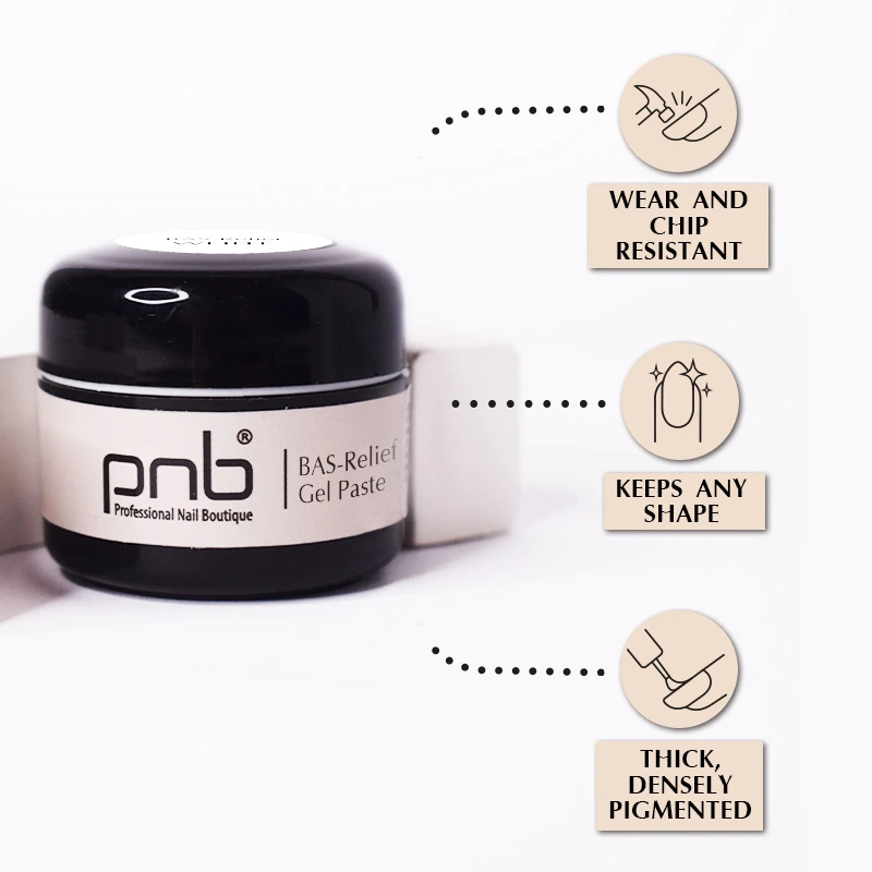 Гель паста PNB барельєф / UV / LED Gel Paste Bas-Relief (біла), 5 мл