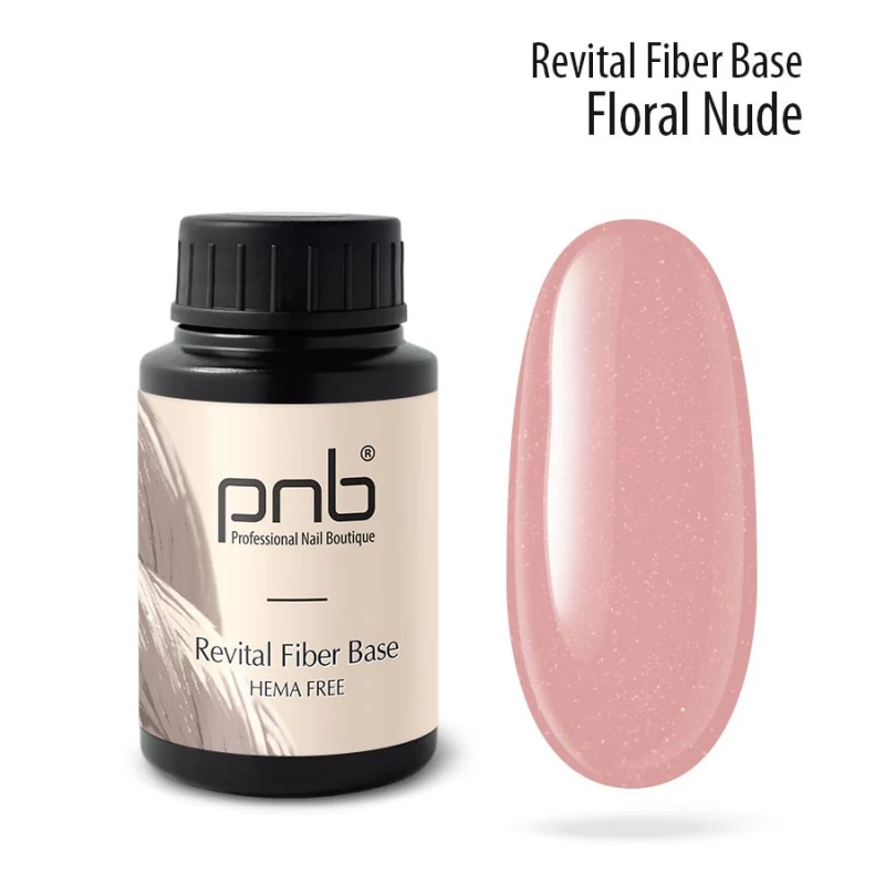 Восстанавливающая база с нейлоновыми волокнами Revital Fiber Base PNB, Floral Nude, HEMA FREE, 30 мл