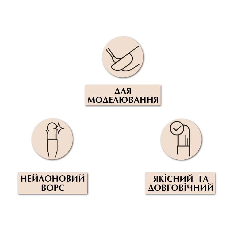 2G. Кисть для геля овальная 6-s PNB, нейлон