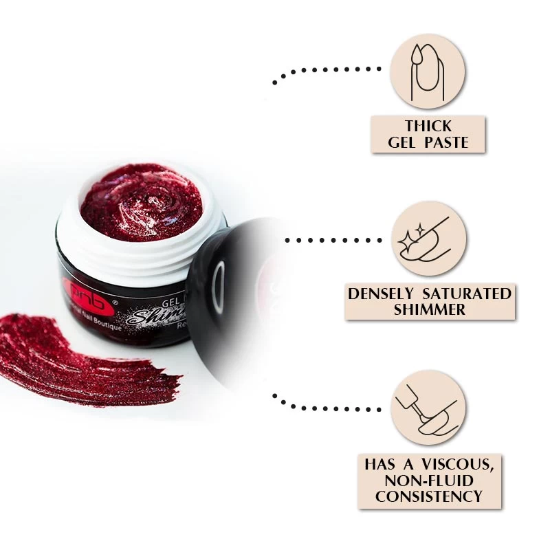 Shimmer Gel Paste / Гель паста з шиммером PNB 05 червона