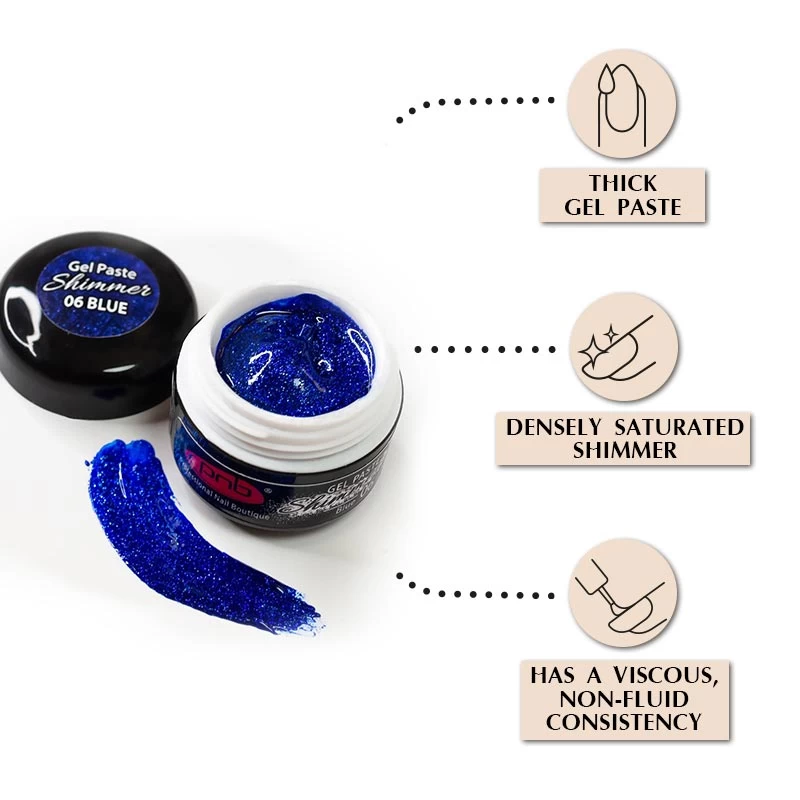 Shimmer Gel Paste / Гель паста с шіммером PNB 06 синя