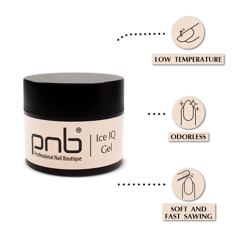 Низькотемпературний прозорий гель / UV/LED Ice IQ Gel, Crystal Diamond,PNB, 50 ml