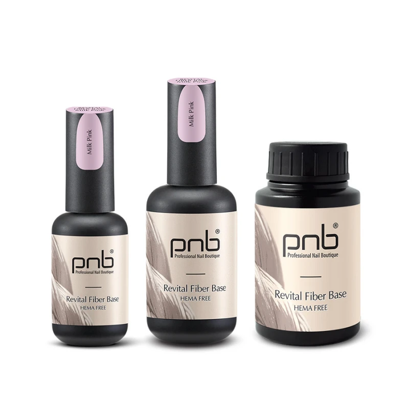 Восстанавливающая база с нейлоновыми волокнами Revital Fiber Base PNB, Milk Pink, HEMA FREE, 30 мл