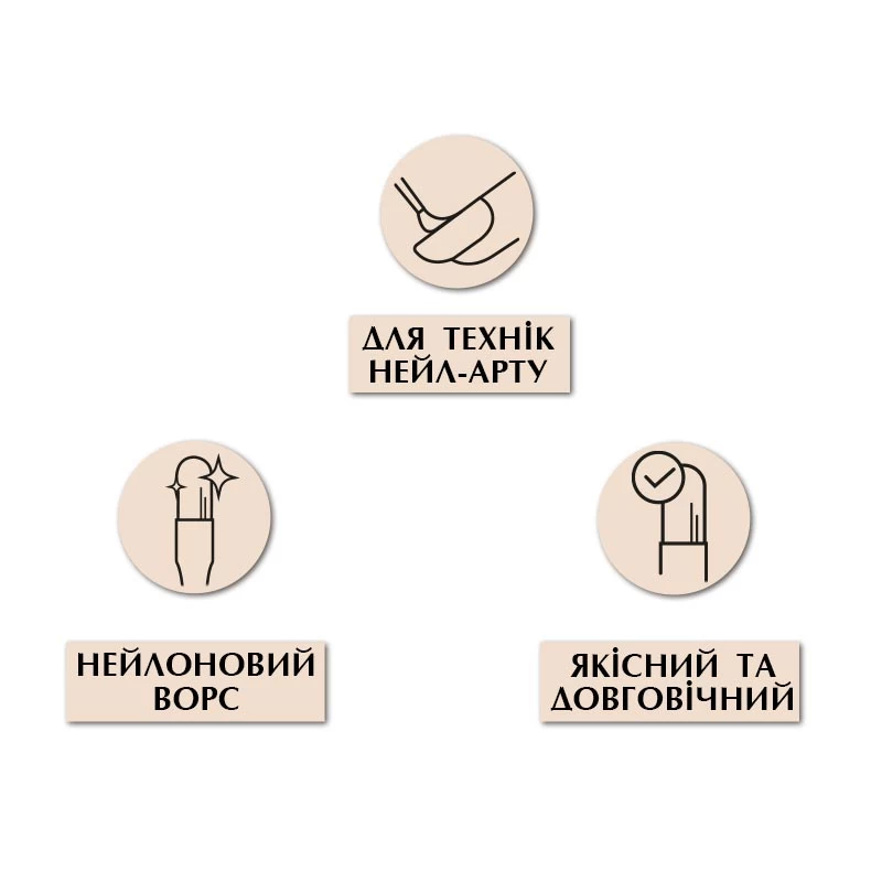 4D. Пензель для дизайну скошений 2-s PNB, нейлон