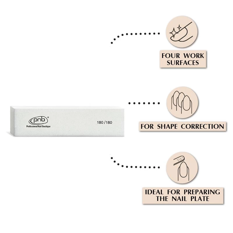 Баф-брусок PNB 180/180 White, прямоугольный